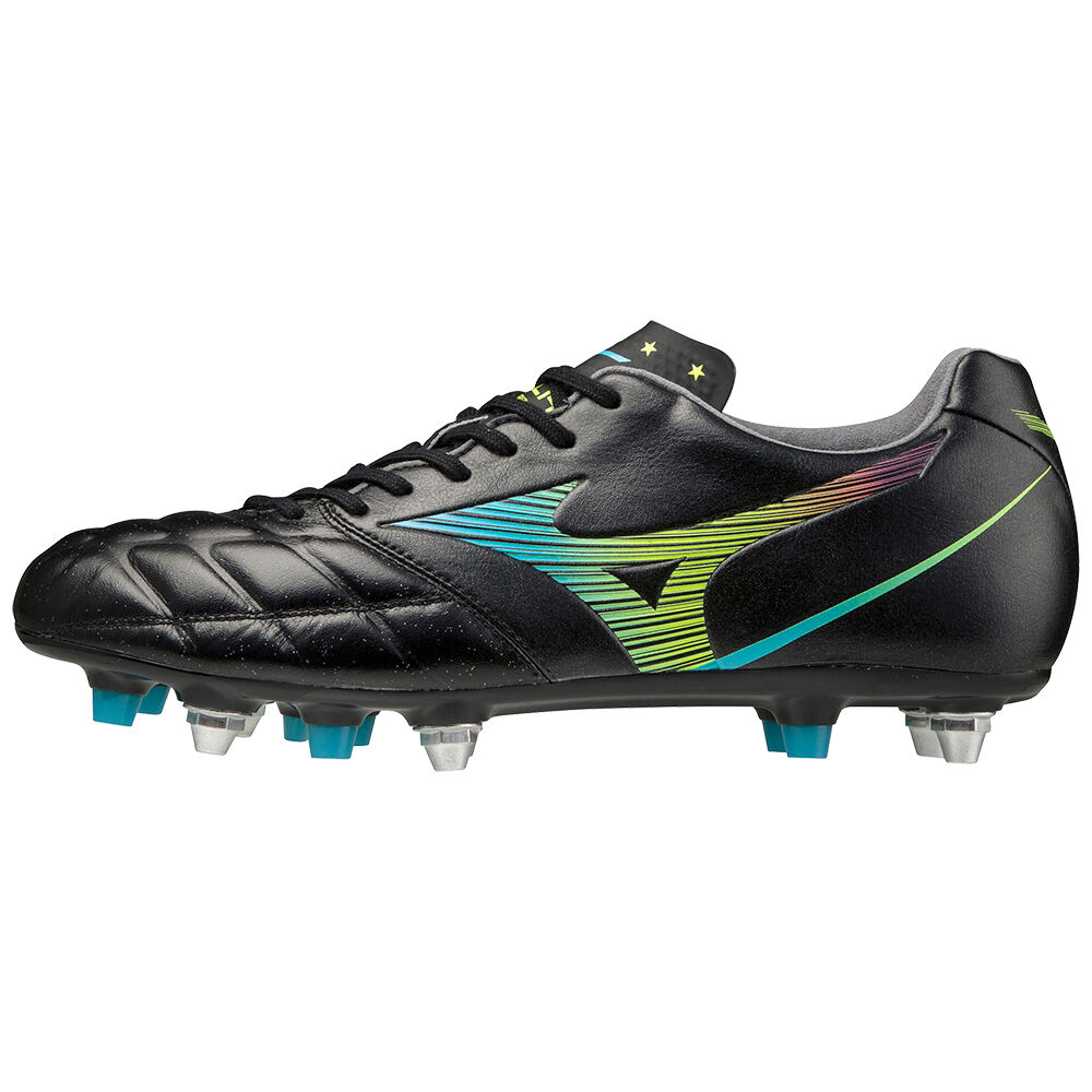 Mizuno Men's Rebula Cup Japan Mix Soccer Cleats Black/Blue Turquoise (P1GC207018-CRM)